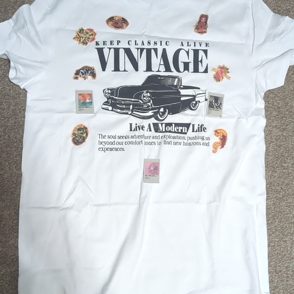Tailor Vintage White Graphic Tee - Picture 1 of 12